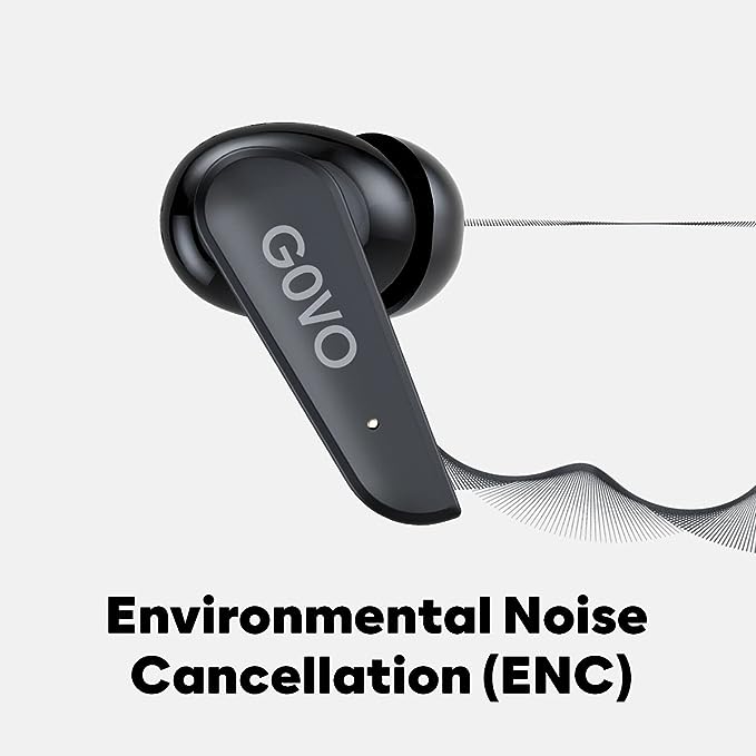 GOVO GOBUDS 400 True Wireless in Ear Earbuds with Mic, ENC, 25H Playtime, Fast Charge, Gaming Mode, Bluetooth V5.3, IPX4,Type C, Super Bass & Touch (Platinum Black) GOVO GOBUDS 400 True Wireless in Ear Earbuds with Mic, ENC, 25H Playtime, Fast Charge, Gaming Mode, Bluetooth V5.3, IPX4,Type C, Super Bass & Touch (Platinum Black)